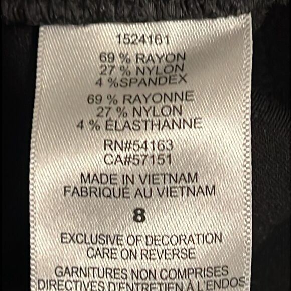 Karl Lagerfeld Black Stretch Straight Leg Pants Size 8 - Picture 10 of 10